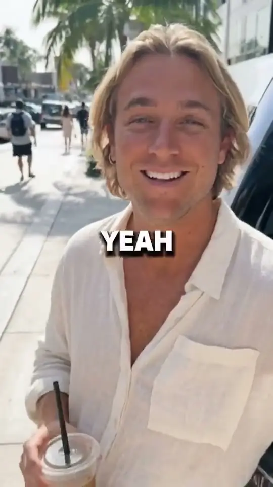 AI-generated street interview ad for a prop trading firm