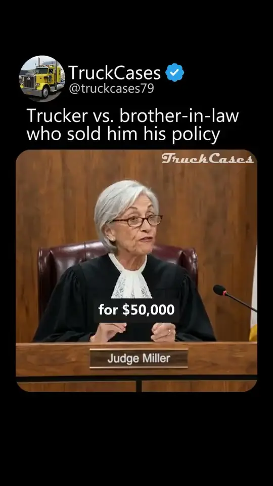 Courtroom-style ad built around a customer dispute over a fifty thousand dollar policy